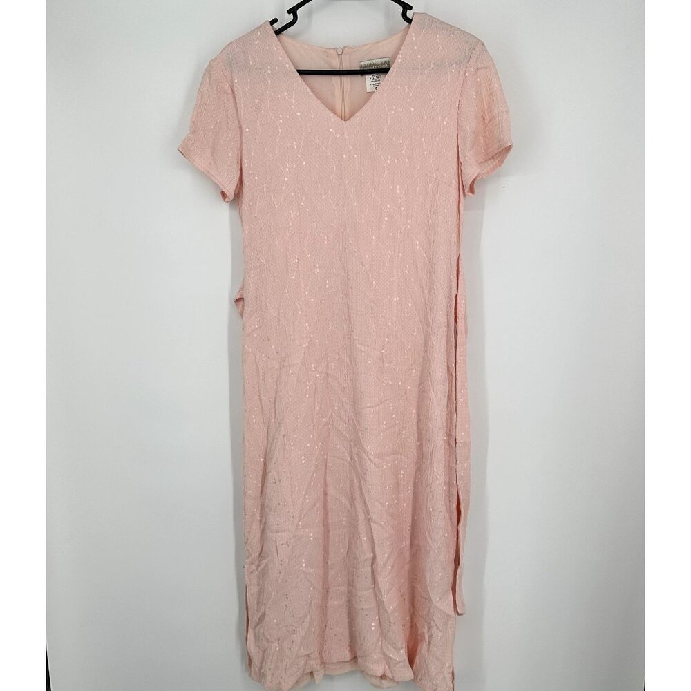 Coldwater Creek Vintage 90's Light pink dress sequin detail size 8